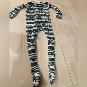 Kickee Pants, Fishing Stripes Print Footie Pajamas; 9-12 months